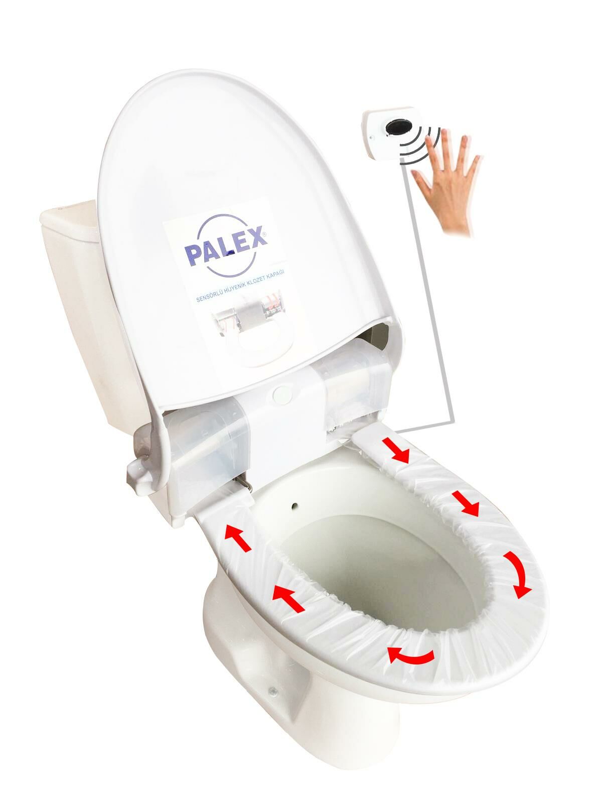Palex Sensörlü Hijyenik Klozet Kapağı + 6 Adet Yedek Rulo