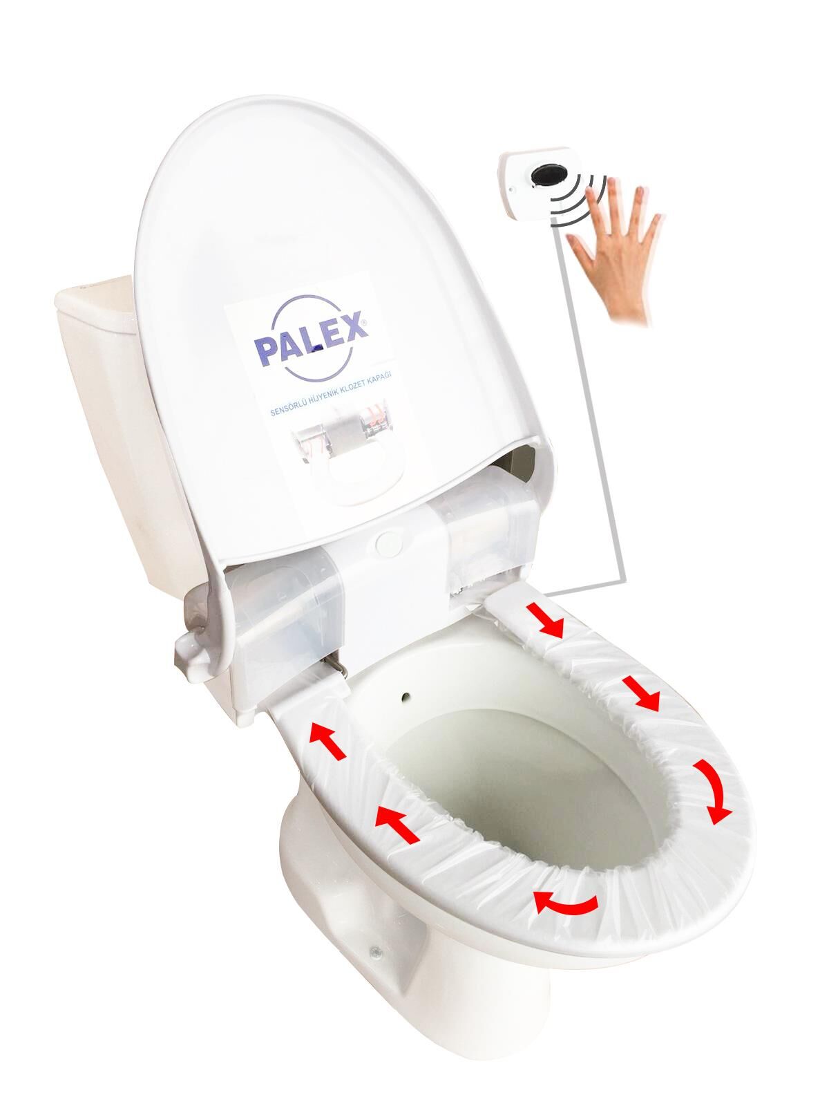 Palex Sensörlü Hijyenik Klozet Kapağı + 6 Adet Yedek Rulo