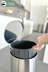 Primanova Cigo Paslanmaz Çelik Çöp Kovası Pedallı 20 Litre-İNX