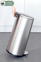 Primanova Cigo Paslanmaz Çelik Çöp Kovası Pedallı 20 Litre-İNX