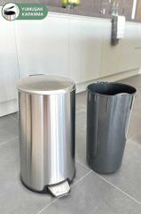 Primanova Cigo Paslanmaz Çelik Çöp Kovası Pedallı 20 Litre-İNX