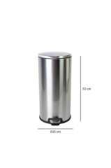Primanova Cigo Paslanmaz Çelik Çöp Kovası Pedallı 20 Litre-İNX