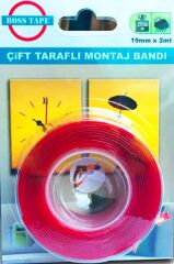 Çift Taraflı Silikonlu Montaj Bantı Dış Mekan İç mekan Montaj Bandı 18mmx2m