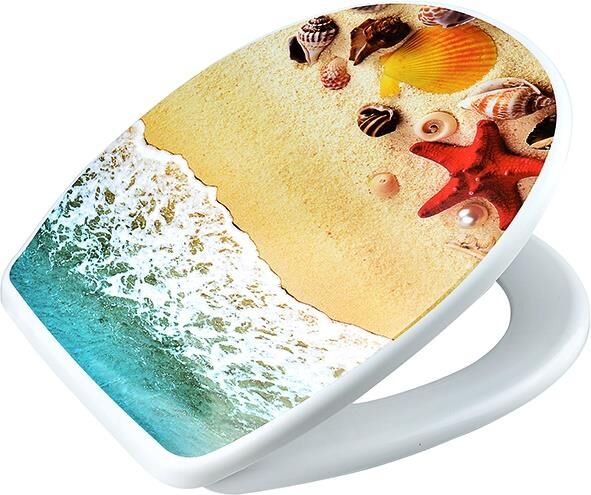 Çelik Ayna Kum Deniz Manzaralı Klozet Kapağı