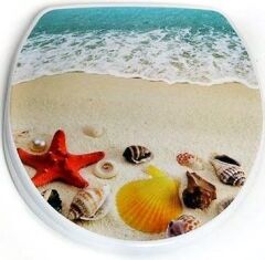 Çelik Ayna Kum Deniz Manzaralı Klozet Kapağı