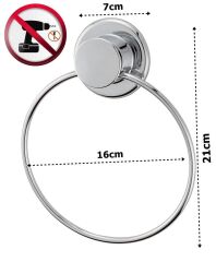 Çelik Ayna Yuvarlak Daire Krom Havluluk Vidasız Kendinden Yapışkanlı-824