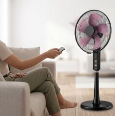 Geseus Uzaktan Kumandalı Sessiz Vantilatör - 45W %100 Bakır Motorlu 5 Kanatlı