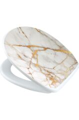 Geseus Home Beyaz Granit Desen Klozet Kapağı