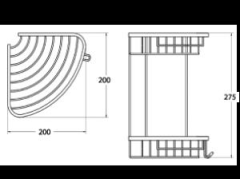 Geseus Pirinç Banyo Köşelik Şampuanlık Duş Rafı Ömür Boyu Paslanmaz İki Katlı-NKS