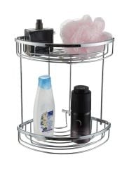 Geseus Pirinç Banyo Köşelik Şampuanlık Duş Rafı Ömür Boyu Paslanmaz İki Katlı-NKS