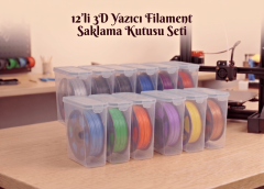 3D Yazıcı Filament Saklama Kabı Seti Hava Sızdırmaz Contalı 4.5 LT 12'li Set MAB-179