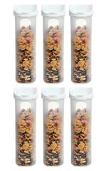 Moonstar Kuru Gıda Bakliyat Saklama Kabı 3 LT 6 Lı Set Beyaz-MAS-101L