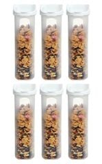 Moonstar Kuru Gıda Bakliyat Saklama Kabı 3 LT 6 Lı Set Beyaz-MAS-101L