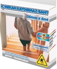 Şeffaf Transparan Zemin Kaydırmaz Duş,Havuz Kaydırmaz Bant 25mmX5MT