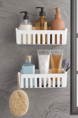 Primanova Deby 2'li Yapışkanlı Banyo Rafı - Beyaz