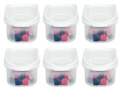 Moonstar Kuru Gıda Bakliyat Saklama Kabı 600 ML 6 Lı Set Beyaz-MAS-104