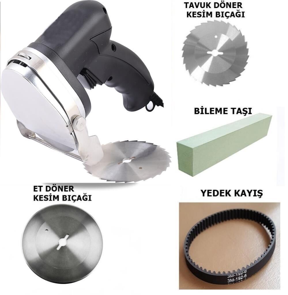 Döner Kesme Makinası Elektirikli+Yedek Tavuk Döner Kesme Bıçağı-rdc