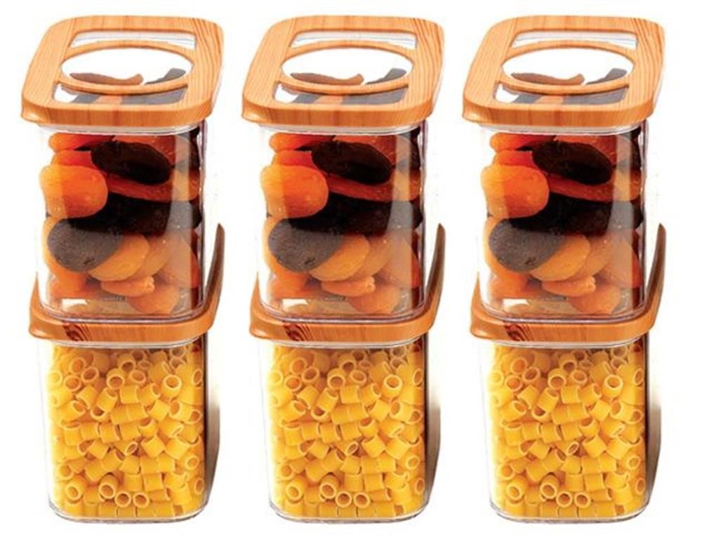 Moonstar 6 Parça Bambu Kapak Saklama Erzak Kabı Seti 1100 ML