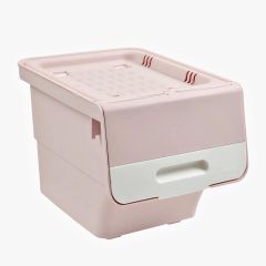 Motek  Patateslik Soğanlık Tekerlekli Organızer Eşya Ve Erzak Kutusu 3x33 Lt-Mt05 Pembe+Beyaz