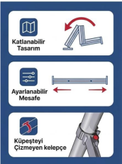 Duvara Monteli Paslanmaz Alüminyum Makaralı Katlanır Çamaşır Askısı İp Hediyeli