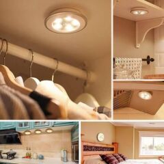 Uzaktan Kumandalı Pilli üçlü Spot Led Lamba Güçlü Beyaz Işık-1ADET