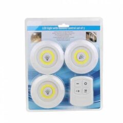 Uzaktan Kumandalı Pilli üçlü Spot Led Lamba Güçlü Beyaz Işık-1ADET