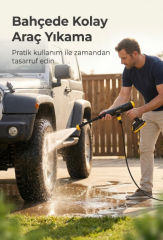 Geseus Çift Akülü Şarjlı Yüksek Basınçlı Oto Yıkama Tabancası - Araba, Halı, Klima Temizleme & Bahçe Sulama Makinesi - XHH550PRO