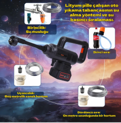Geseus Çift Akülü Fırçasız Motorlu Yüksek Basınçlı Şarjlı Oto Araba Yıkama Ve Bahçe Temizleme Makinesi - XC4820MAX