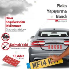 Geseus Plaka Yapıştırma Bandı 3M Güvencesi ile 24Adet 95x30mm 2 Paket