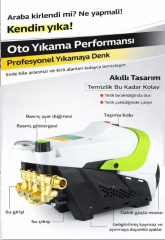 Geseus Güçlü Su Basınçlı Yıkama Makinesi – Kömürsüz İndüksiyon Motor & Basınç Göstergesi - SN003