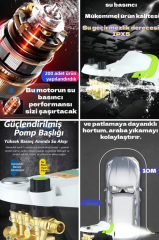 Geseus Güçlü Su Basınçlı Yıkama Makinesi – Kömürsüz İndüksiyon Motor & Basınç Göstergesi - SN003