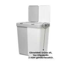 Motek Çamaşır Sepeti Çöp Kovası Yedek Yan Klips 40-80 Litre Uyumlu 2 Adet