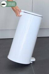 Primanova Cigo Paslanmaz Çelik Çöp Kovası Pedallı 20 Litre-BEYAZ