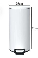 Primanova Cigo Paslanmaz Çelik Çöp Kovası Pedallı 20 Litre-BEYAZ