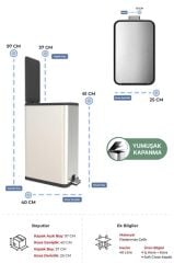 Primanova Dikdörtgen Çelik Çöp Kovası 40 Litre - Inox