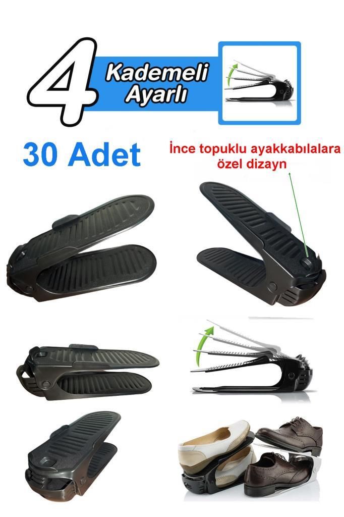 Geseus Ayakkabı Rampası Ayakkabı Düzenleyici Organızer Yükseklik Ayarlı-30Ad