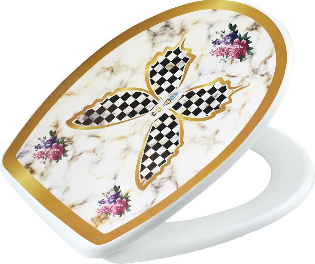 Geseus Home Kelebek Mermer Desen Klozet Kapağı