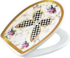 Geseus Home Kelebek Mermer Desen Klozet Kapağı