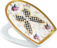 Geseus Home Kelebek Mermer Desen Klozet Kapağı