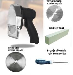 Döner Kesme Makinası Elektirikli 120 Wat 12 CM+Yedek Tavuk Döner Kesme Bıçağı+Ful yedek parça seti