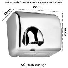 Geseus Palex Fotoselli El ve Yüz Kurutma Makinası 2500Wat ABS Krom Kaplama