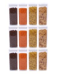 Vakumlu Hava Almaz Saklama Kabı Seti Erzak Kabı Kare 12 Adet 2100 ML