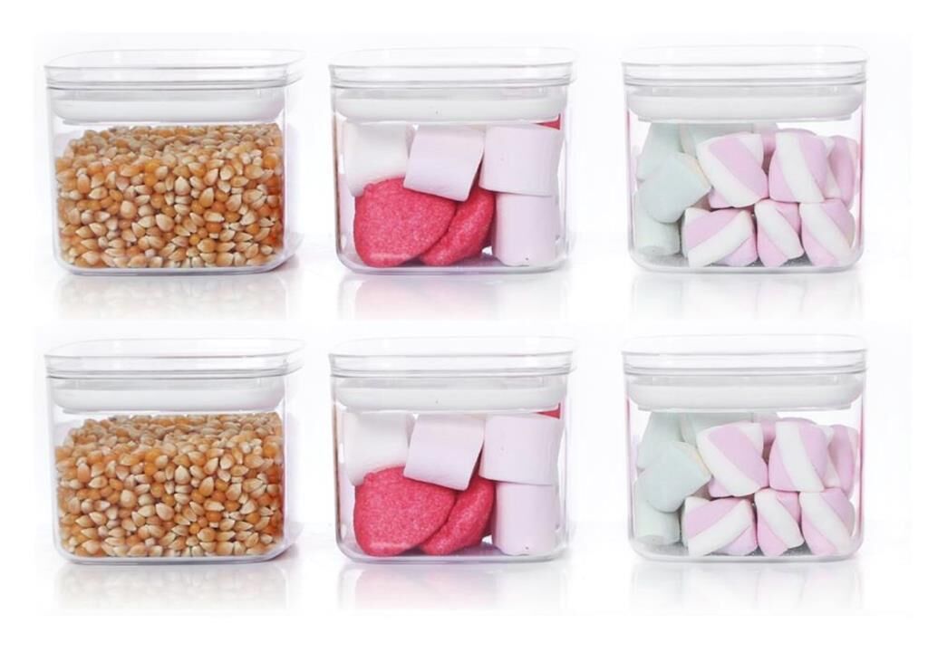 Vakumlu Hava Almaz Saklama Kabı Seti Erzak Kabı Kare 6 Adet 700 ML