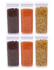 Vakumlu Hava Almaz Saklama Kabı Seti Erzak Kabı Kare 6 Adet 2100 ML