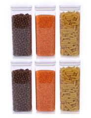 Vakumlu Hava Almaz Saklama Kabı Seti Erzak Kabı Kare 6 Adet 2100 ML