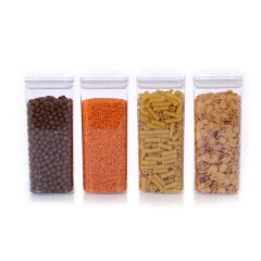 Vakumlu Hava Almaz Saklama Kabı Seti Erzak Kabı Kare 6 Adet 2100 ML