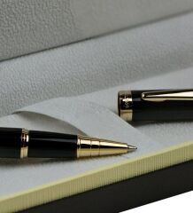 Scrikss Siyah Altın Roller Kalem Kutulu Kişiye Özel Hediyelik Kalem