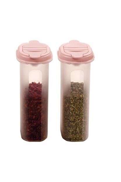 Moonstar İkili Baharatlık Tuzluk Karabiberlik Pratik Kullanım 2X200ML pembe