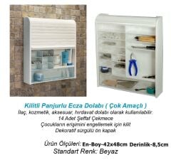 Primanova Panjurlu Ecza Ve Banyo Dolabı + İlk Yardım İçerik Seti