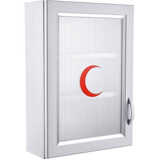 Ecza Dolabı Kapaklı PVC İlk Yardım Dolabı Çelik Ayna 159